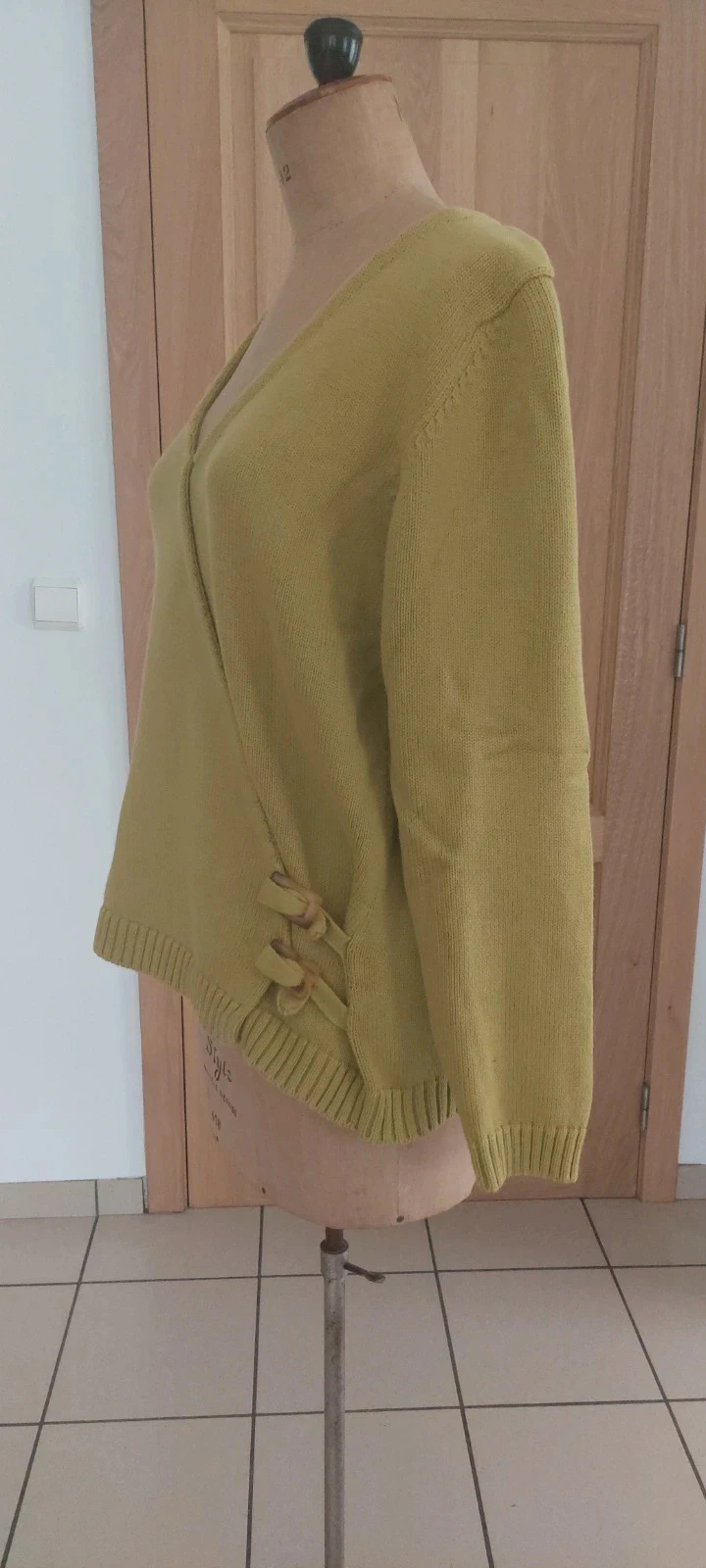 Pull cache-coeur Touch Down vert olive - Taille L – photo 4